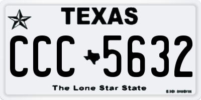 TX license plate CCC5632