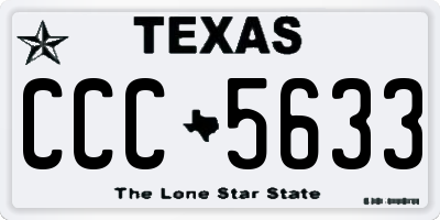 TX license plate CCC5633