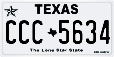 TX license plate CCC5634