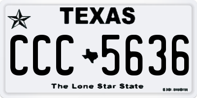 TX license plate CCC5636