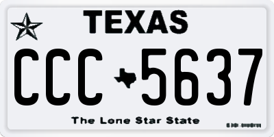 TX license plate CCC5637
