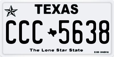 TX license plate CCC5638