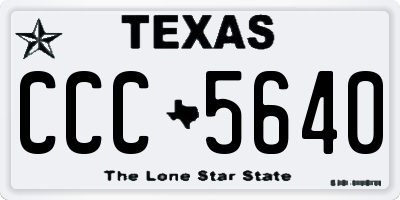 TX license plate CCC5640