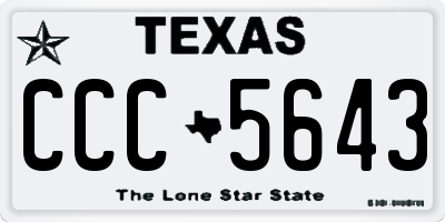 TX license plate CCC5643