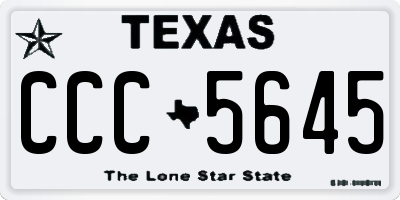 TX license plate CCC5645