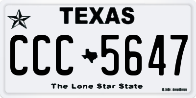 TX license plate CCC5647