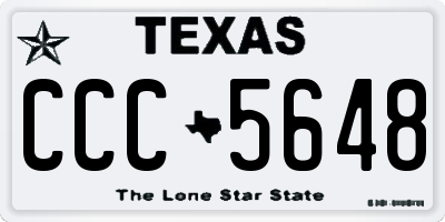 TX license plate CCC5648