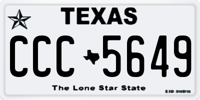 TX license plate CCC5649