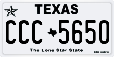TX license plate CCC5650