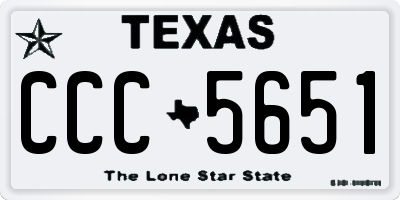TX license plate CCC5651