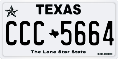 TX license plate CCC5664