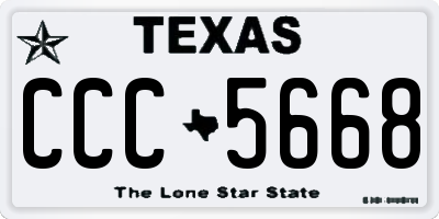 TX license plate CCC5668