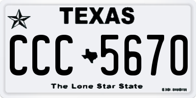 TX license plate CCC5670