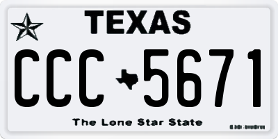 TX license plate CCC5671