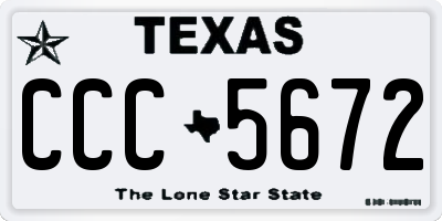 TX license plate CCC5672