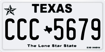 TX license plate CCC5679