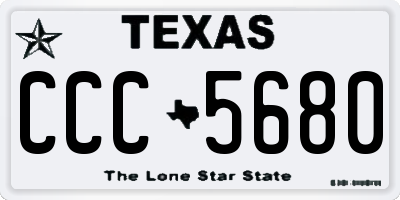 TX license plate CCC5680