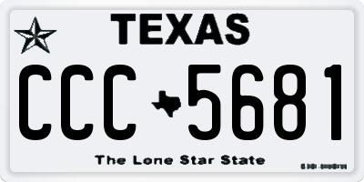 TX license plate CCC5681