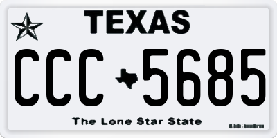 TX license plate CCC5685