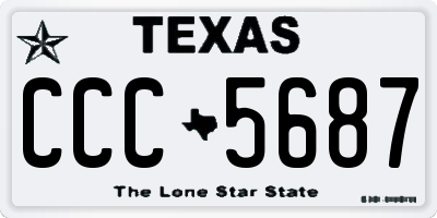 TX license plate CCC5687