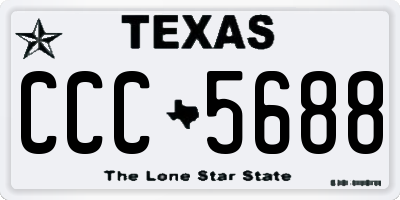 TX license plate CCC5688