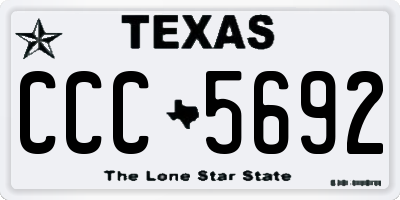 TX license plate CCC5692