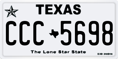 TX license plate CCC5698
