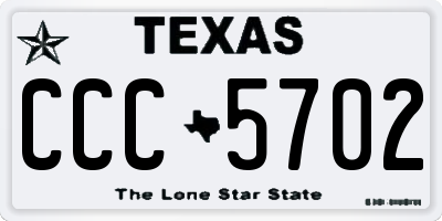 TX license plate CCC5702
