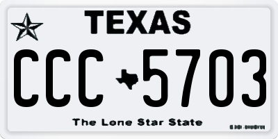 TX license plate CCC5703