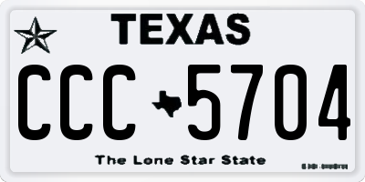 TX license plate CCC5704
