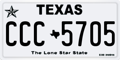 TX license plate CCC5705