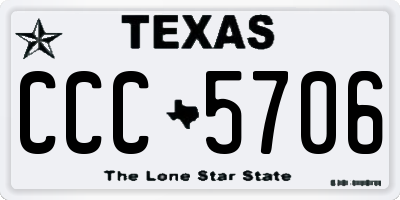TX license plate CCC5706