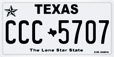 TX license plate CCC5707