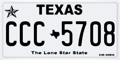 TX license plate CCC5708