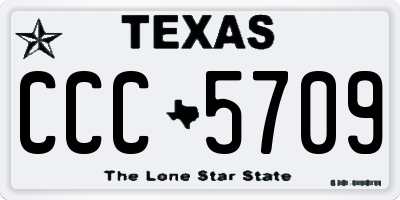 TX license plate CCC5709