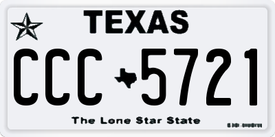 TX license plate CCC5721