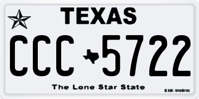 TX license plate CCC5722