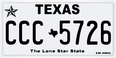 TX license plate CCC5726