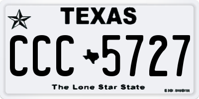 TX license plate CCC5727