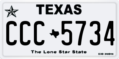 TX license plate CCC5734