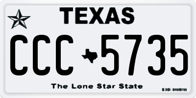 TX license plate CCC5735