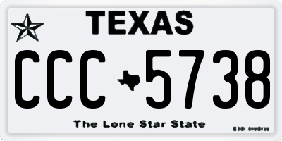 TX license plate CCC5738