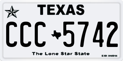 TX license plate CCC5742
