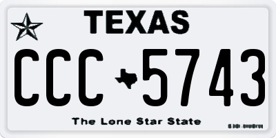 TX license plate CCC5743