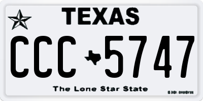 TX license plate CCC5747