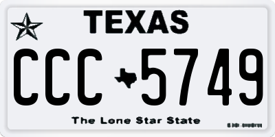 TX license plate CCC5749