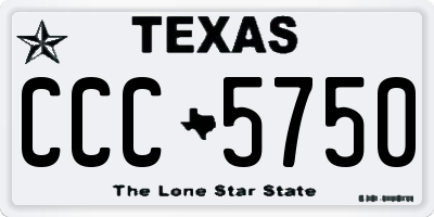 TX license plate CCC5750