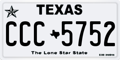 TX license plate CCC5752
