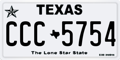 TX license plate CCC5754