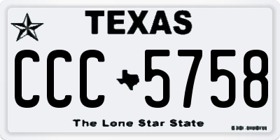 TX license plate CCC5758